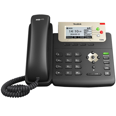 Yealink T23GN VoIP/SIP Phone (SIP-T23), 3-Lines, 2 x Gigabit Ports, PoE, Greyscale LCD Display Without PSU